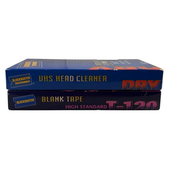 VTG Blank Tape Blockbuster Video T-120 VHS High Standard Tape & VHS Head Cleaner - Picture 4 of 16
